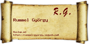 Rummel György névjegykártya